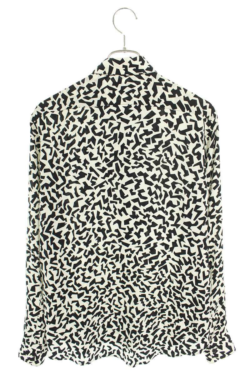 サンローランパリ SAINT LAURENT PARIS 646850 Y2D14 サイズ37 プリントシルク長袖シャツ 中古 SB01