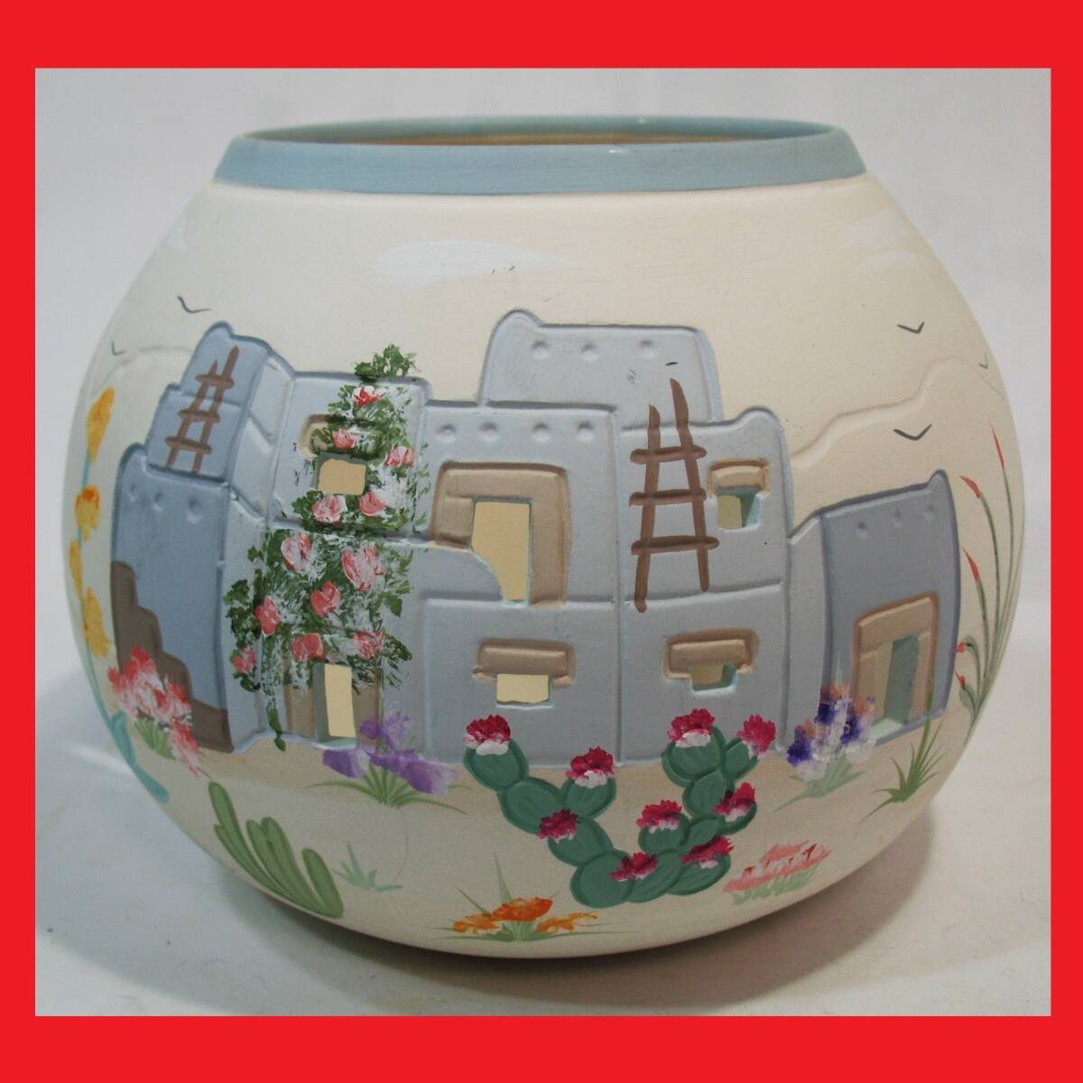 ゆうパック.60サイズ送料記載済み Red Line Studio Art Southwestern 1989 Round Candle ...