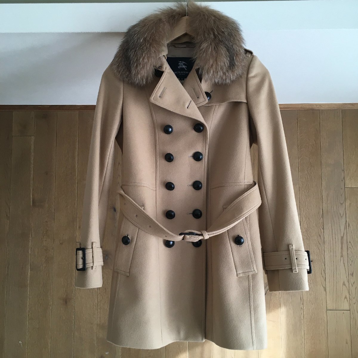 即決 極美品 BURBERRY LONDON バーバリーロンドン 高級 ファー ウール トレントコート３８ TM /【Buyee】