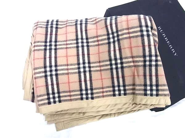 □新品□未使用□ BURBERRY バーバリー ノバチェック ウール100％ 毛布 ブランケット 寝具 レディース メンズ ベージュ系 FD7144  /【Buyee】