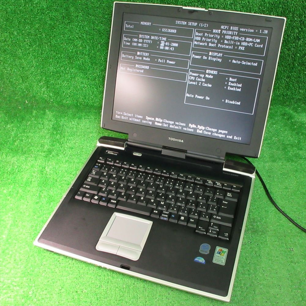 [4262]★Windows 2000 当時物★BIOS OK ジャンク 東芝 A10 200C/4 PSA1020C4642 Celeron ...