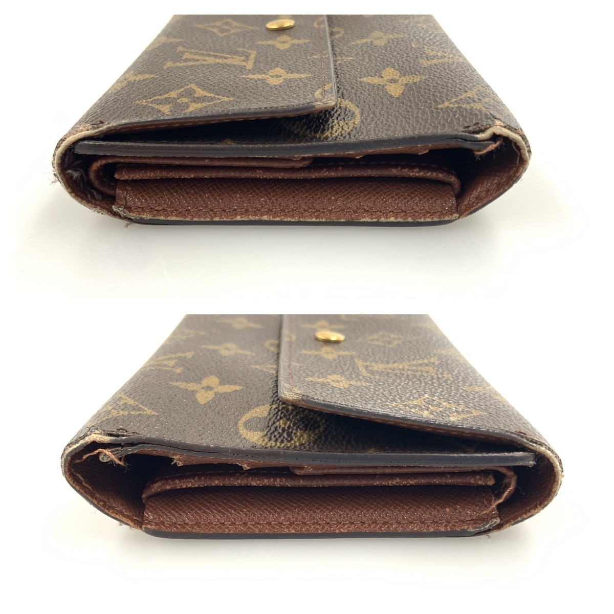 〇〇 LOUIS VUITTON ルイヴィトン モノグラム ポルトトレゾール インターナショナル 三つ折り財布 M61215 ブラウン 傷や汚れあり  /【Buyee】