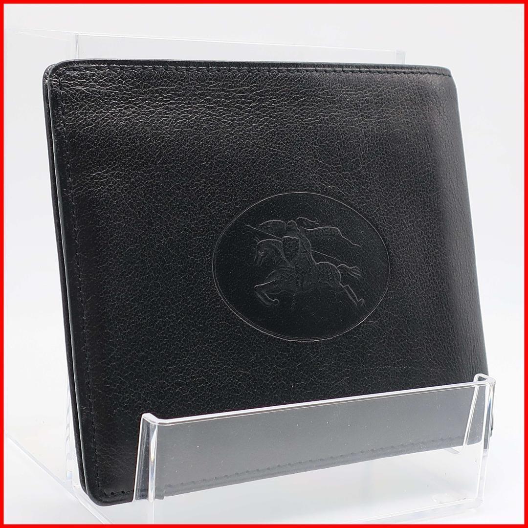 正規品 バーバリー Burberry 財布 Bifold wallet 特大ホース Oversized Horse 騎士ロゴ Knight Logo  オールレザー All leather チェック /【Buyee】